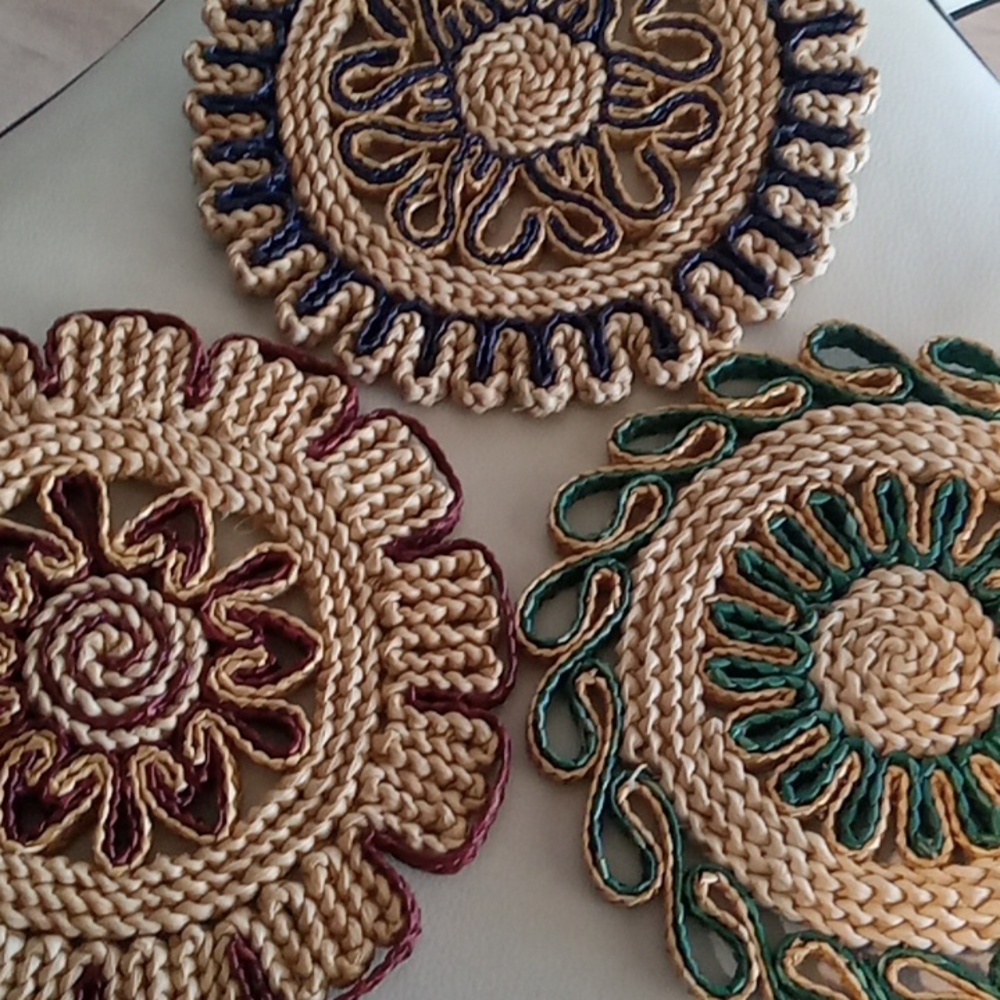 Artisan Crochet Pot Coaster Trio